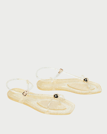 Dana Champagne Strappy Jelly Sandal