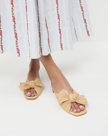 Daphne Natural Bow Slide Sandal
