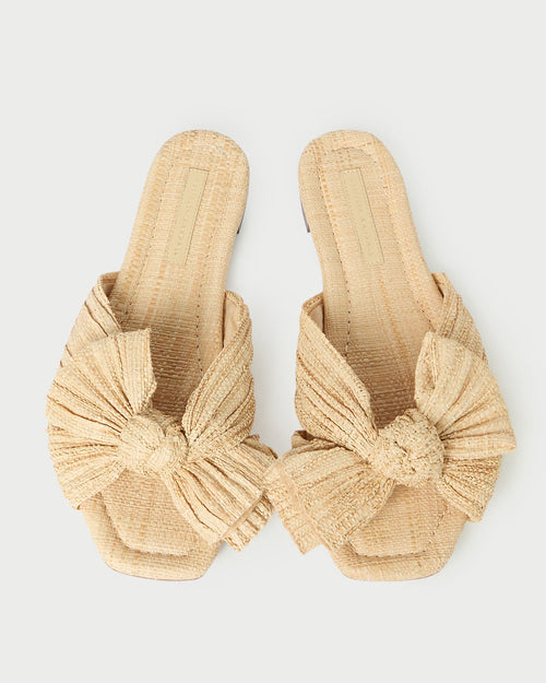 Daphne Natural Bow Slide Sandal