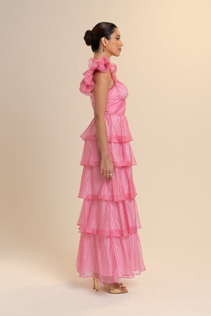 Caterina Ruffle Trim Tiered Maxi Dress