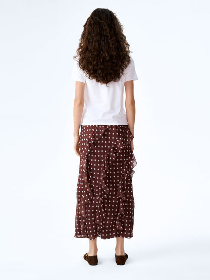 Darline Skirt in Brown Starburst Print