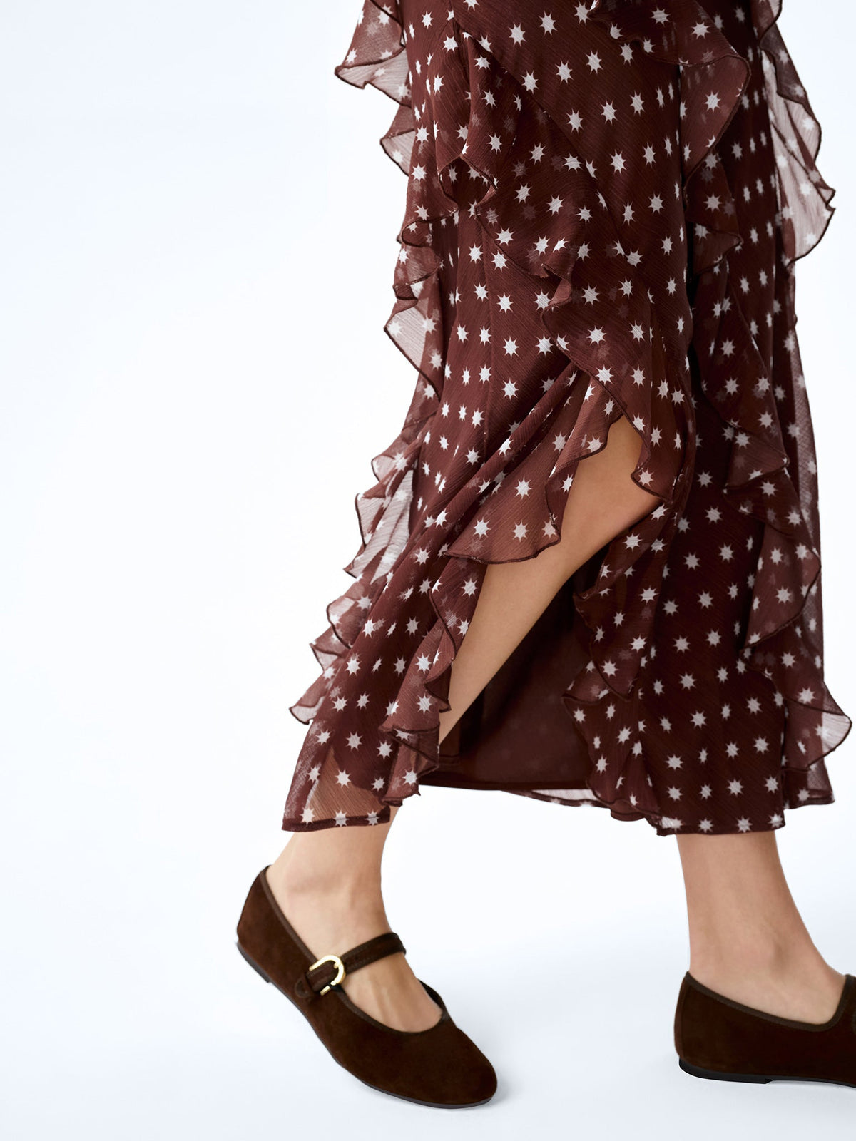 Darline Skirt in Brown Starburst Print