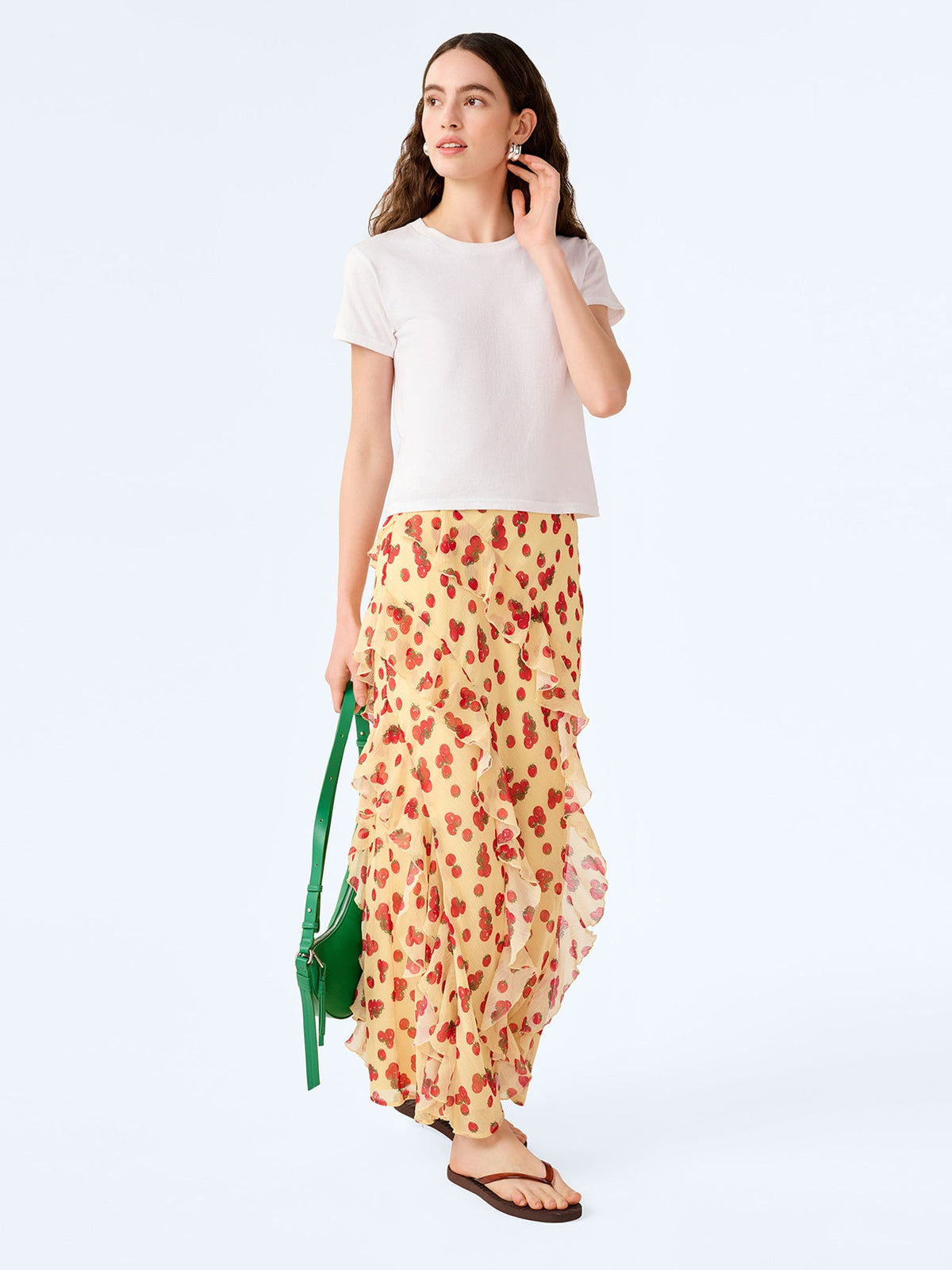 Darline Skirt in Tomato Print