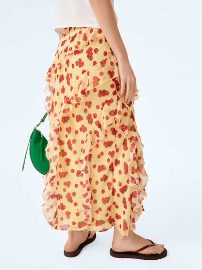 Darline Skirt in Tomato Print