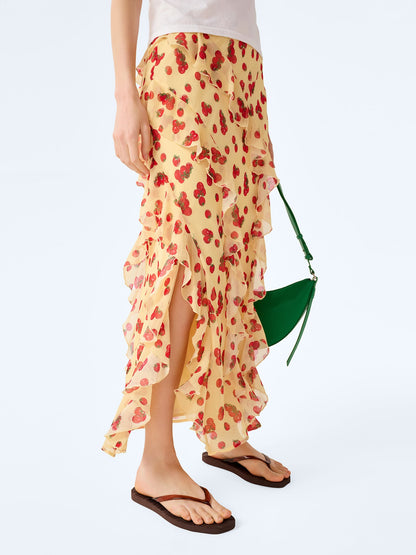 Darline Skirt in Tomato Print