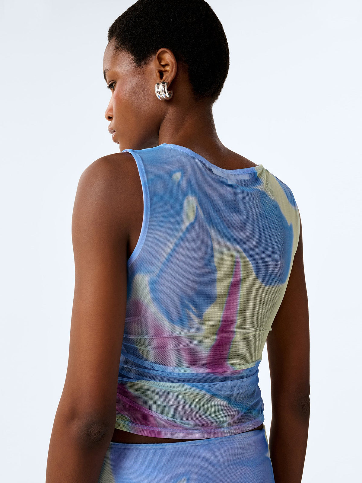 Delia Top in Mint Glitched Floral