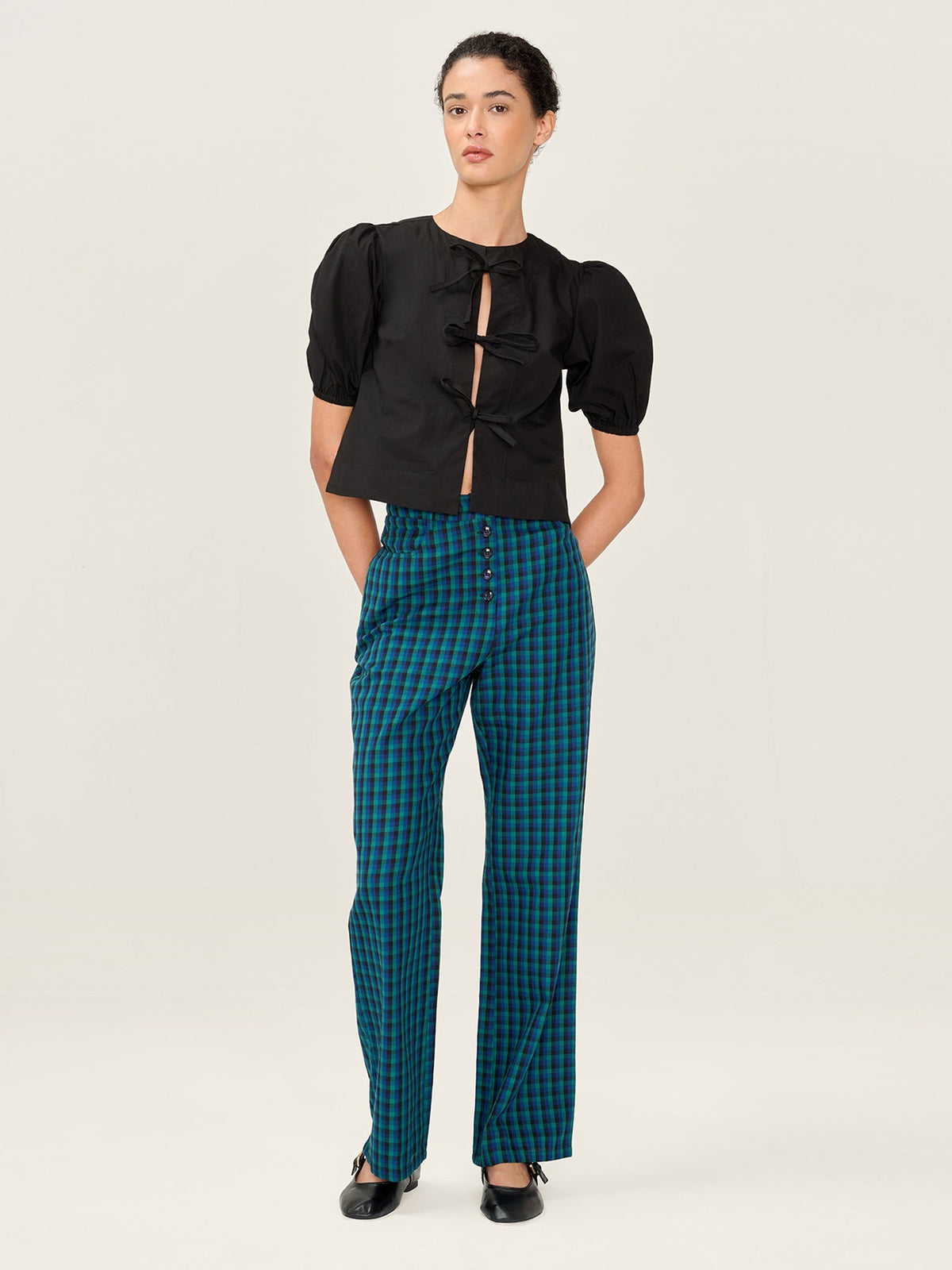 Elodie Trouser in Blue Check