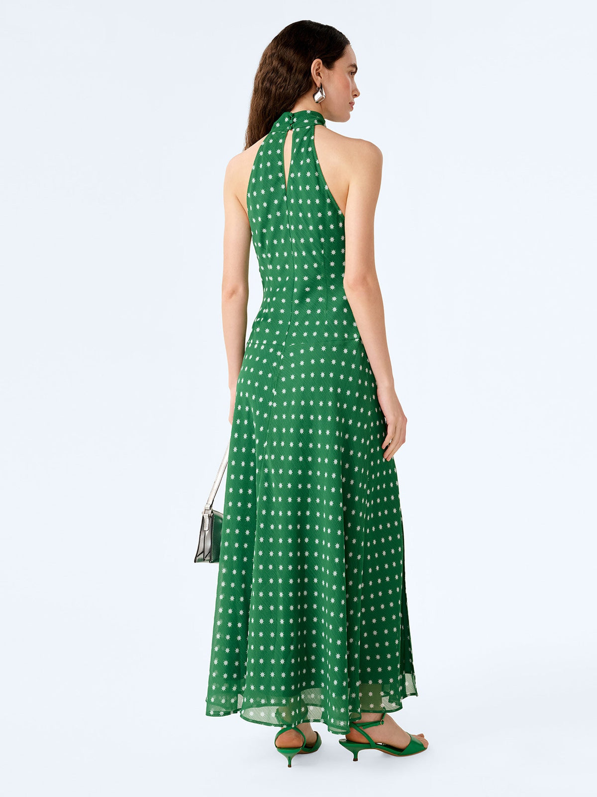Elsie Dress in Green Starburst