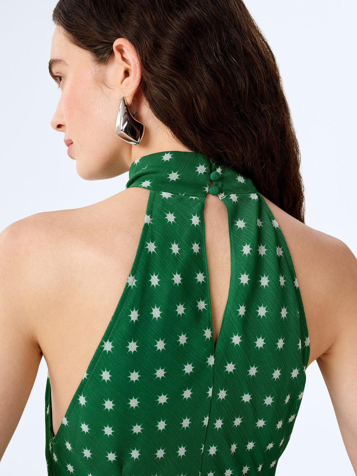 Elsie Dress in Green Starburst