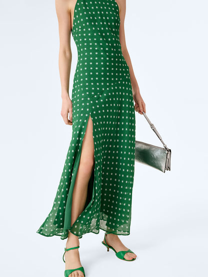 Elsie Dress in Green Starburst