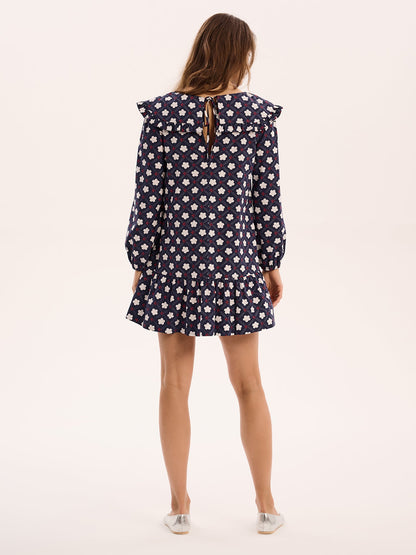 Emili Mini Dress in Navy Print