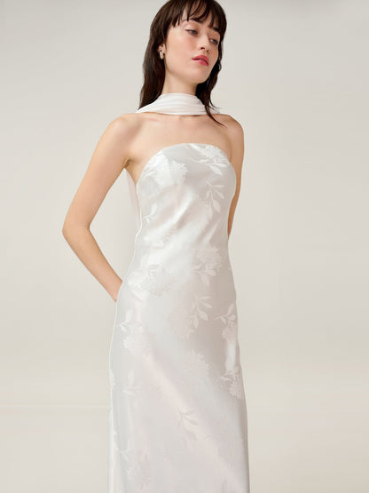 Faith Jacquard Dress in Ivory