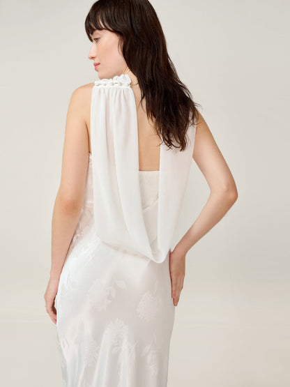 Faith Jacquard Dress in Ivory