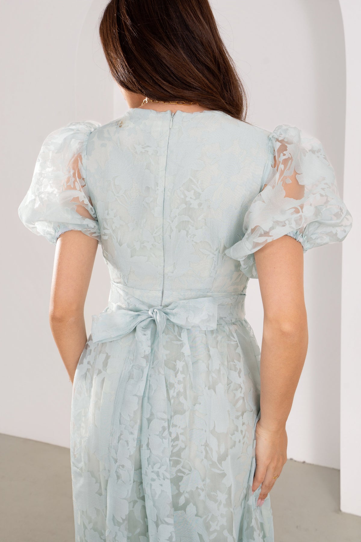 Florabelle Mint Green Puff Sleeve Maxi Dress