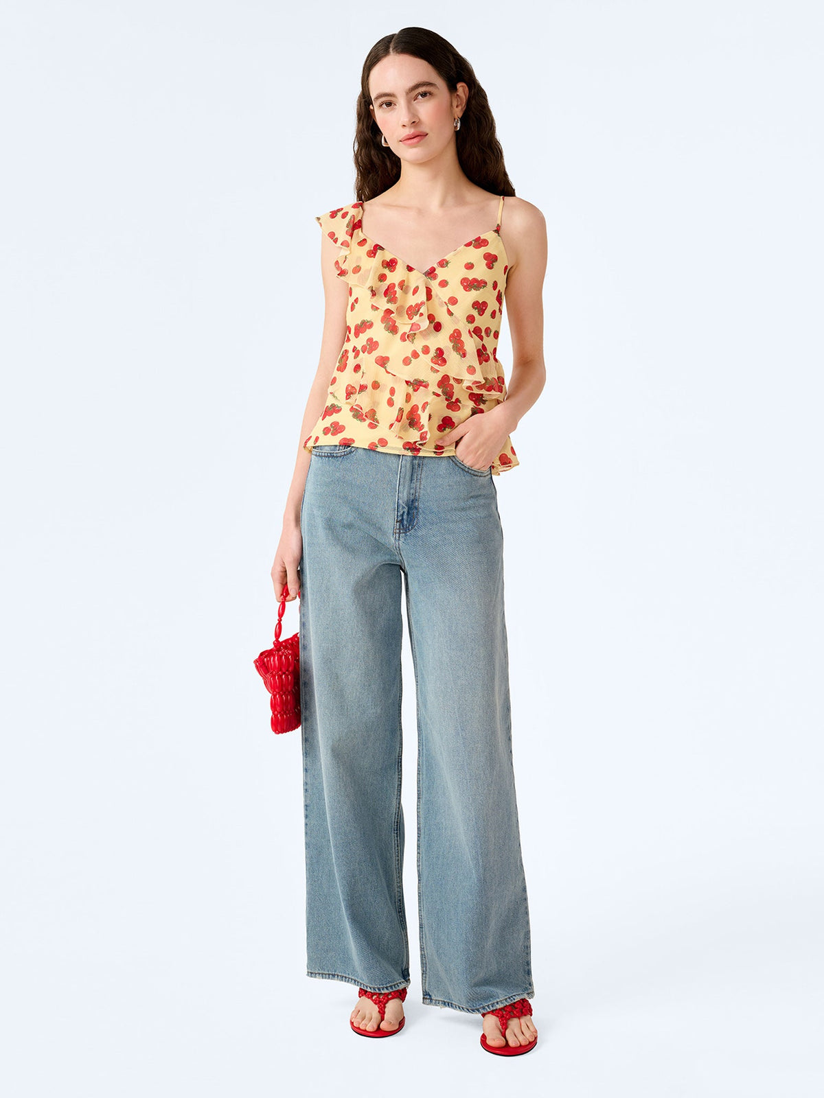 Francie Top in Tomato Print