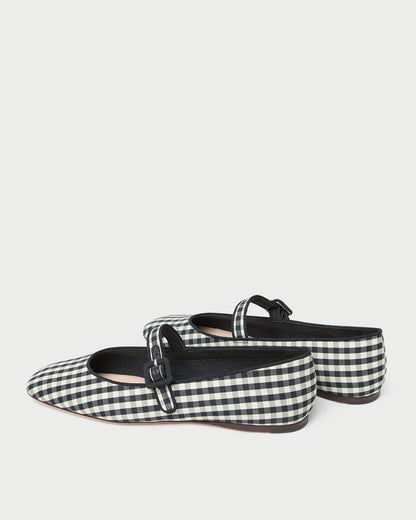 Ginger Black/White Gingham Mary Jane
