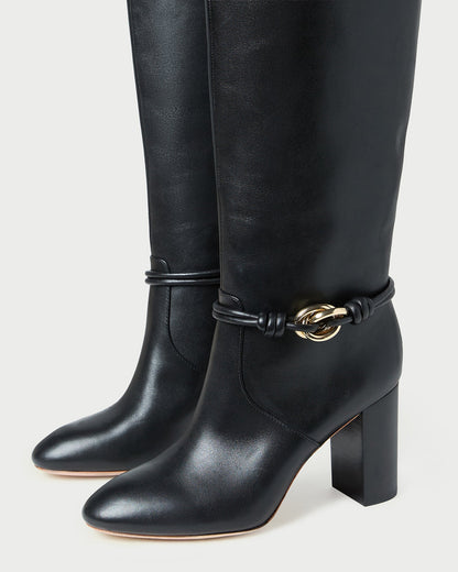 Goldy Black/Gold Leather Tall Boot