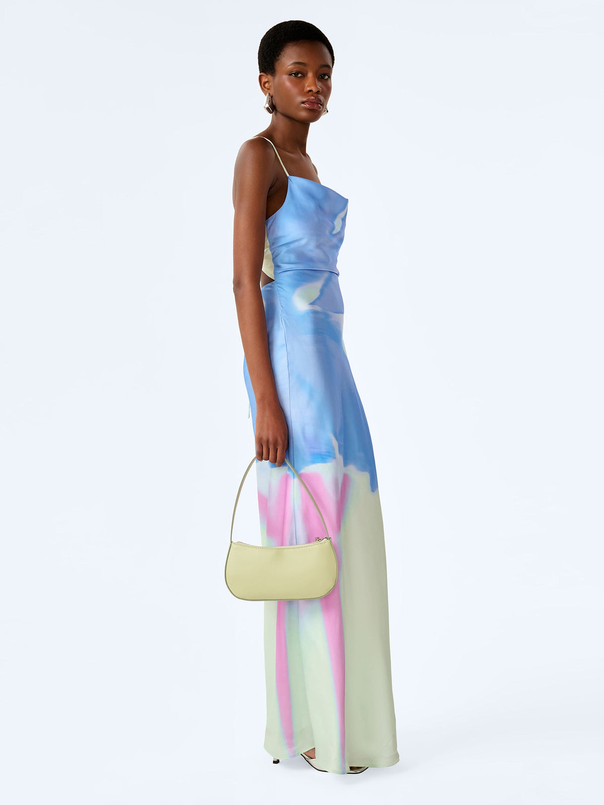 Ginny Dress in Mint Glitched Floral Placement