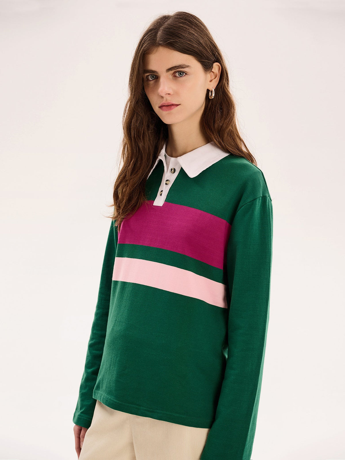 Hugo Rugby Shirt in Green and Pink