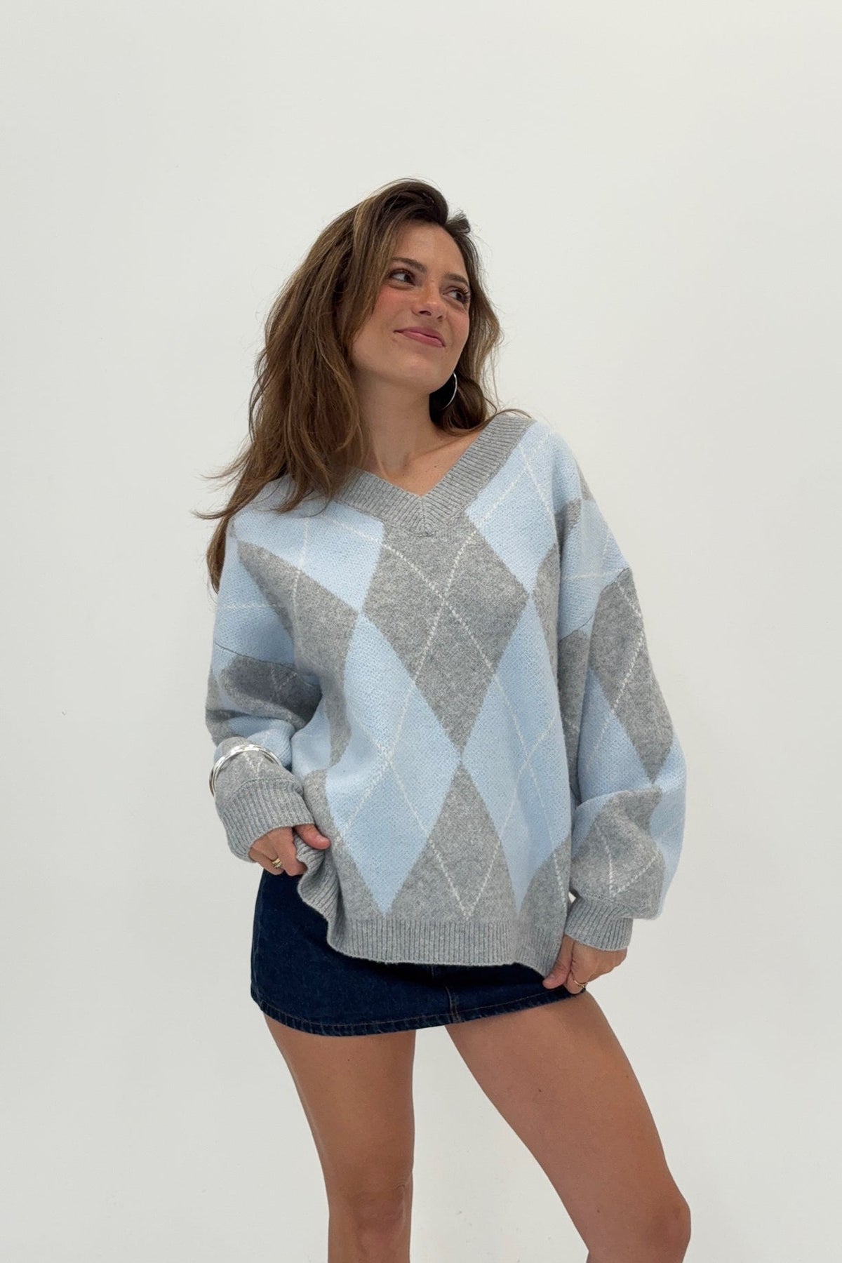 Carson Sweater in Light Blue