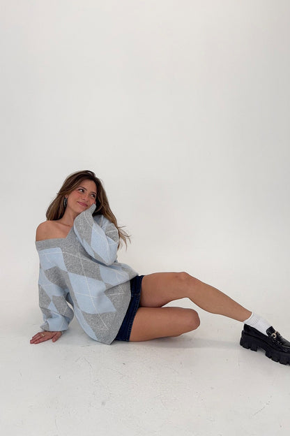 Carson Sweater in Light Blue