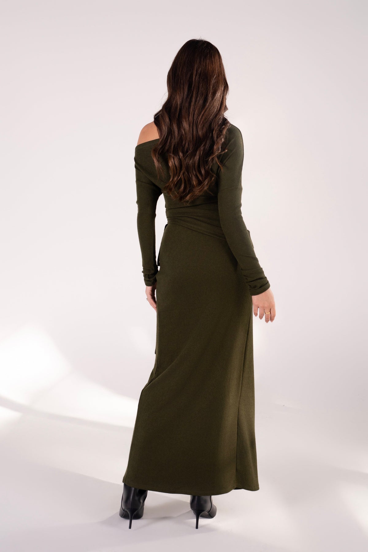 Indy Green Drop Shoulder Top & Wrap Maxi Skirt Set