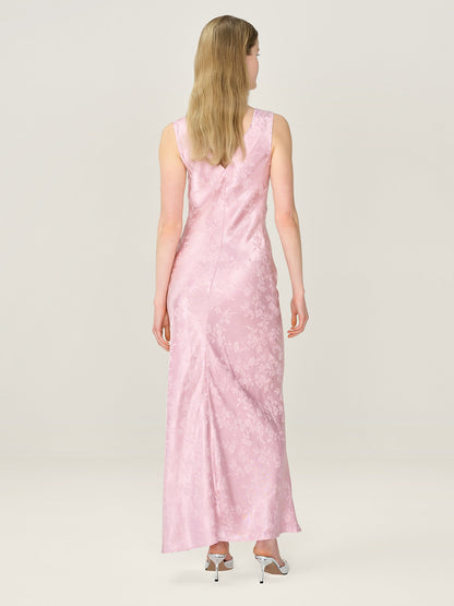 Iris Jacquard Dress in Bleached Mauve