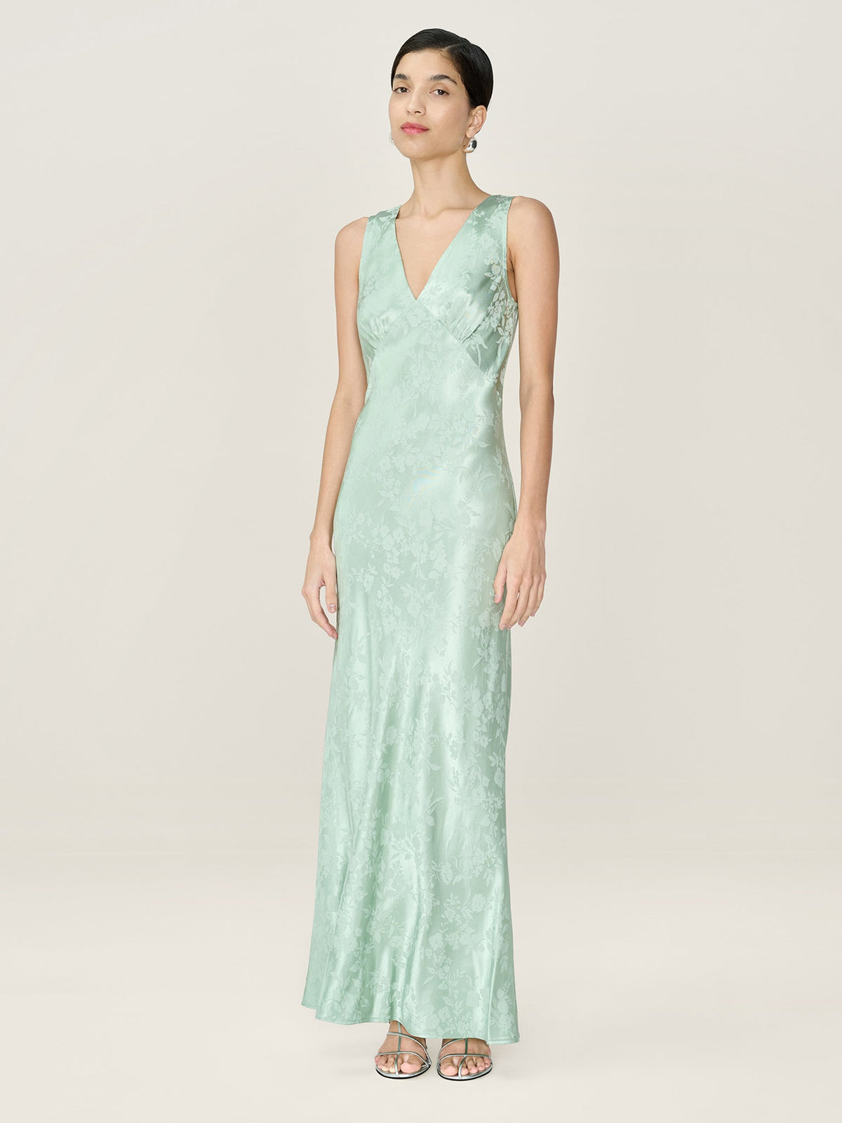 Iris Jacquard Dress in Sage