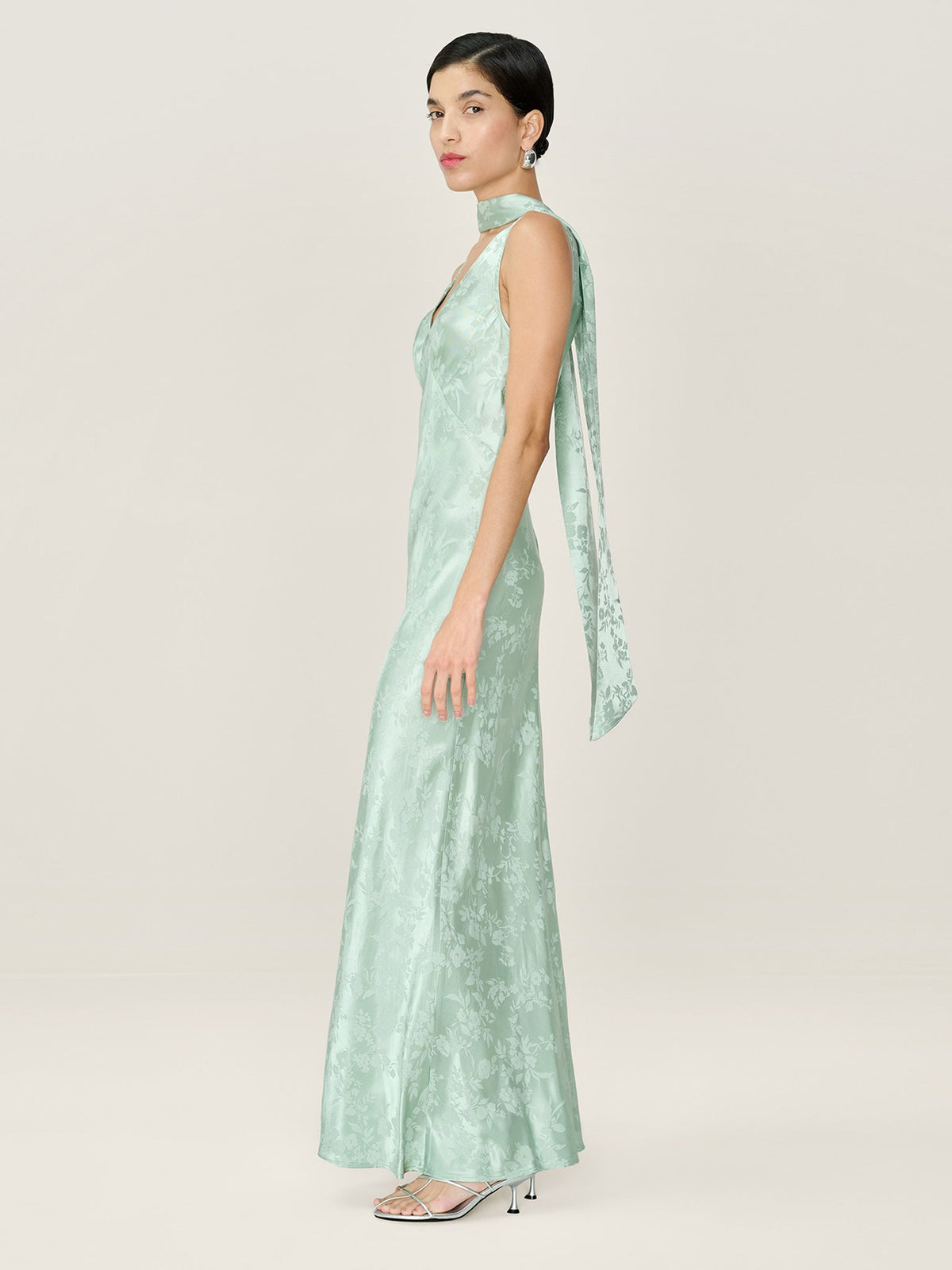 Iris Jacquard Dress in Sage