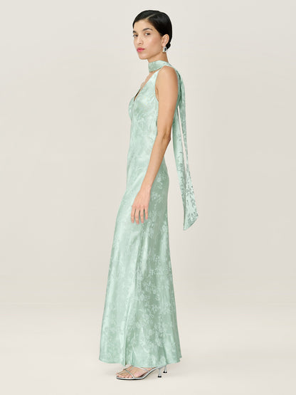 Iris Jacquard Dress in Sage