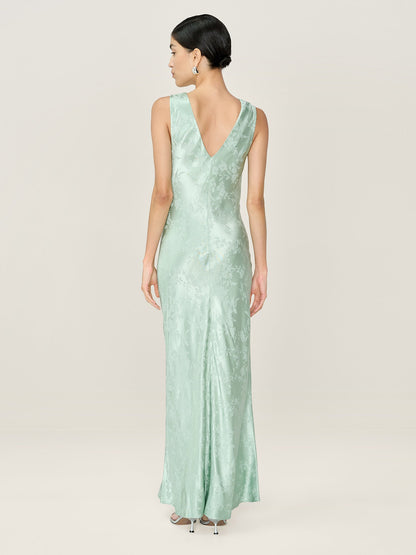 Iris Jacquard Dress in Sage