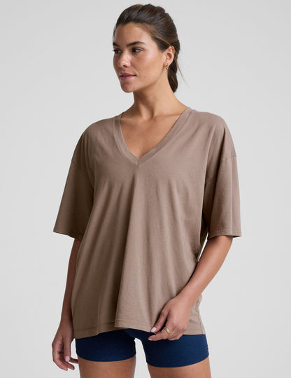 Oversized V-neck Cotton Tee