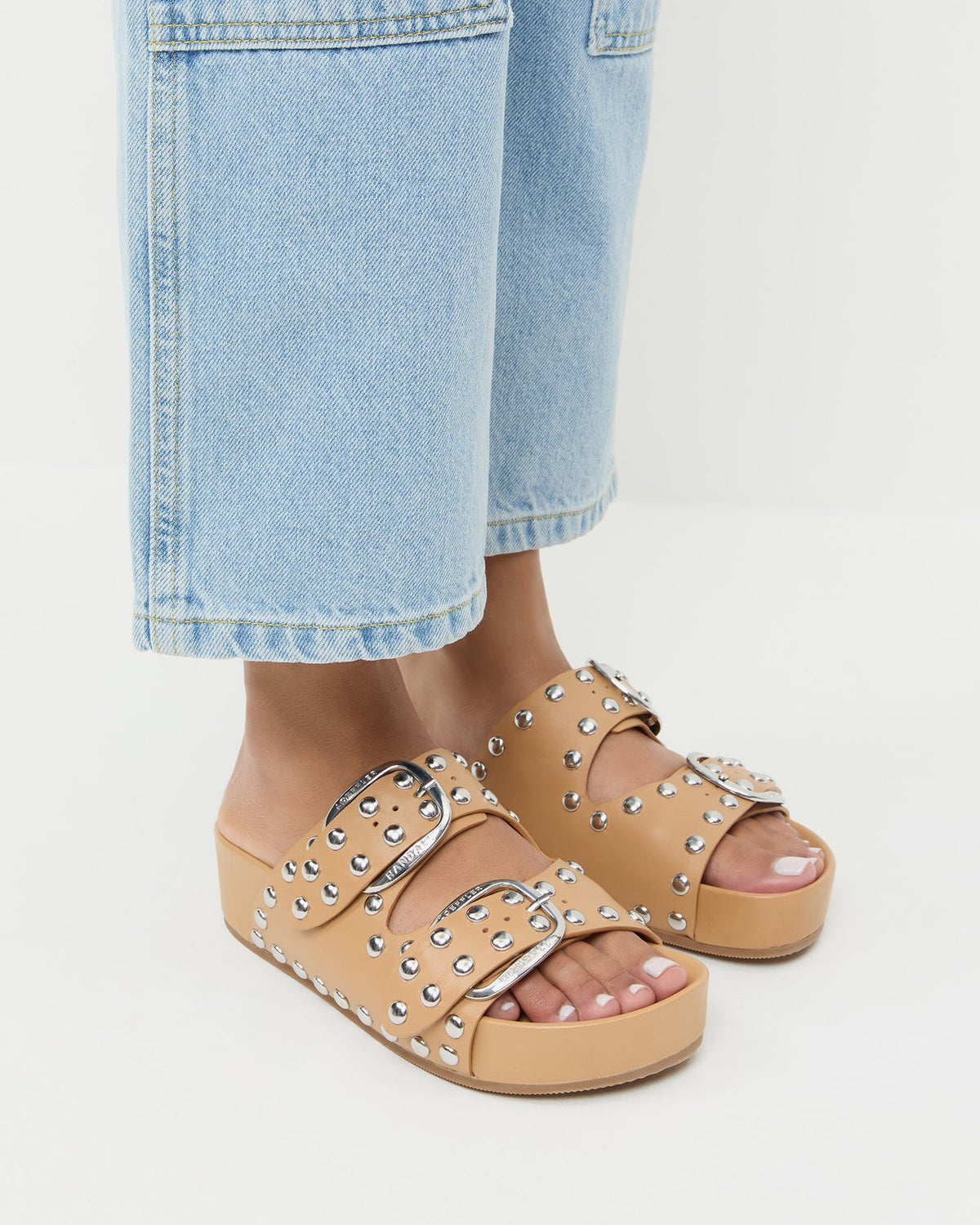 Joni Khaki Studded Sandal