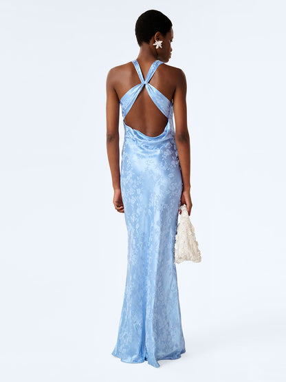 Jai Jacquard Dress in Vista Blue