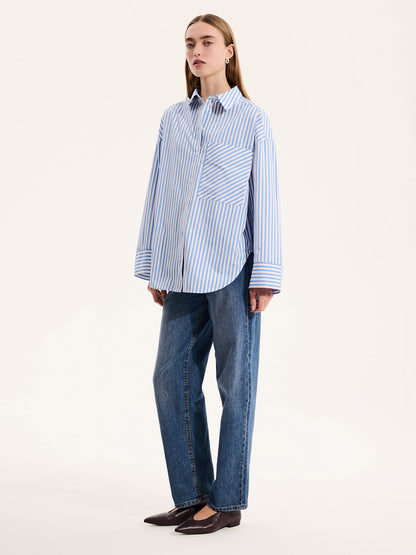 Kenda Stripe Shirt in Blue and White