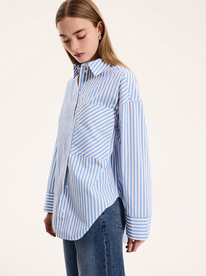 Kenda Stripe Shirt in Blue and White