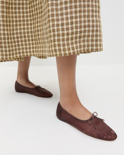 Landon Chocolate Mesh Ballet Flat