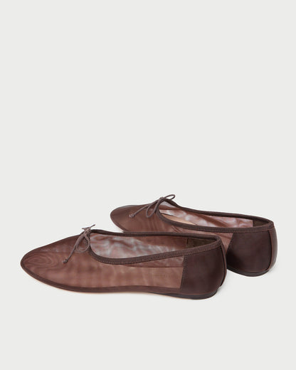 Landon Chocolate Mesh Ballet Flat