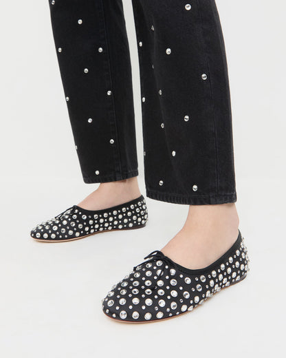 Landon Black/Crystal Ballet Flat