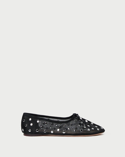 Landon Black/Silver Mesh Ballet Flat