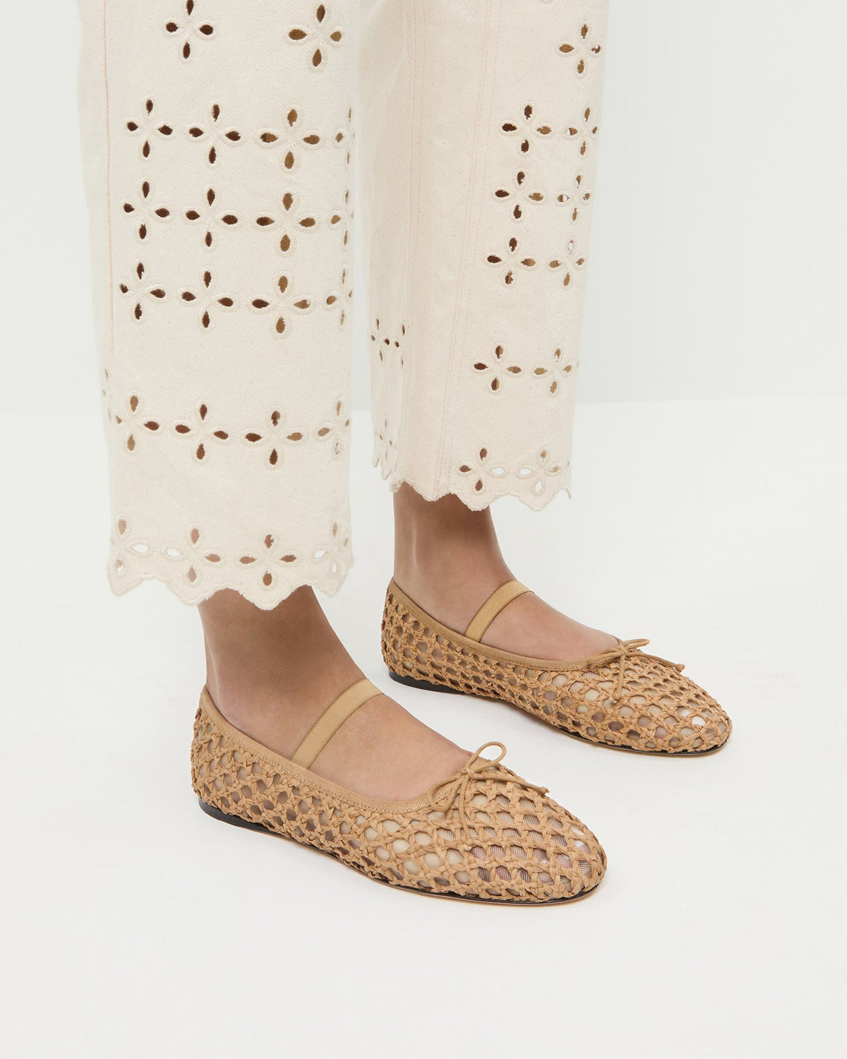 Leonie Brown Crochet Ballet Flat