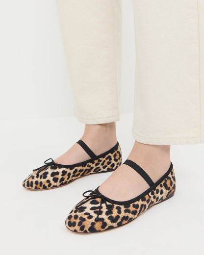 Leonie Leopard Jersey Ballet Flat