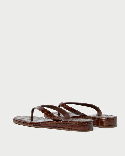 Lina Espresso Leather Flip Flop