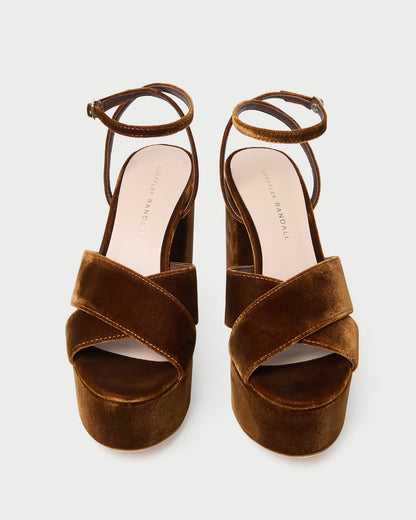 Loretta Brown Velvet Platform Sandal