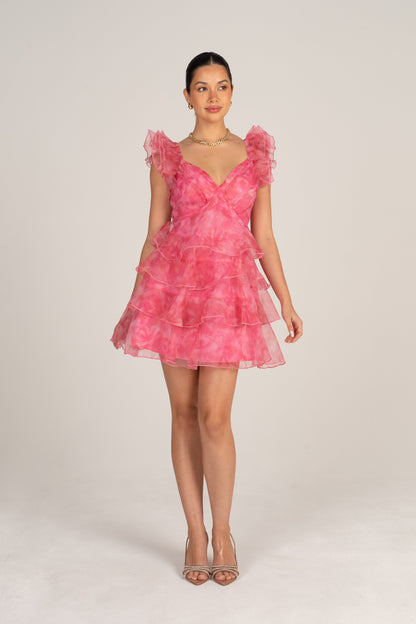 Lavinia Pink Mini with Ruffle Trims