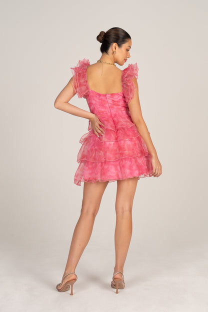 Lavinia Pink Mini with Ruffle Trims