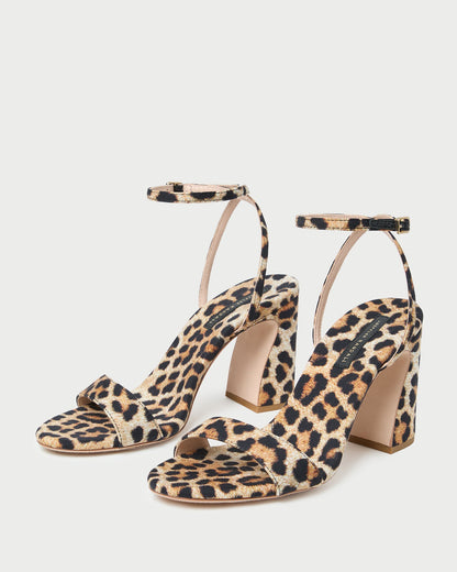 Malia Leopard Curved-Heel Sandal