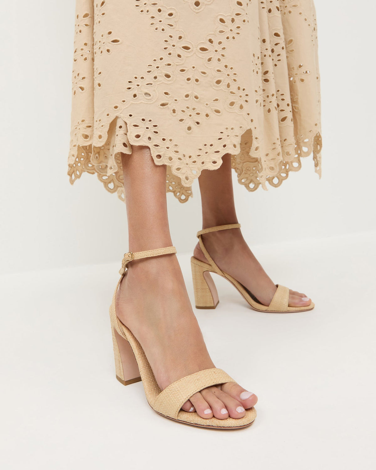 Malia Natural Curved-Heel Sandal