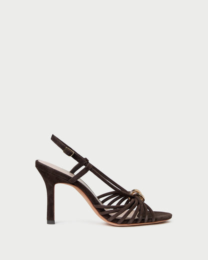 Mareka Brown Suede Heeled Sandal