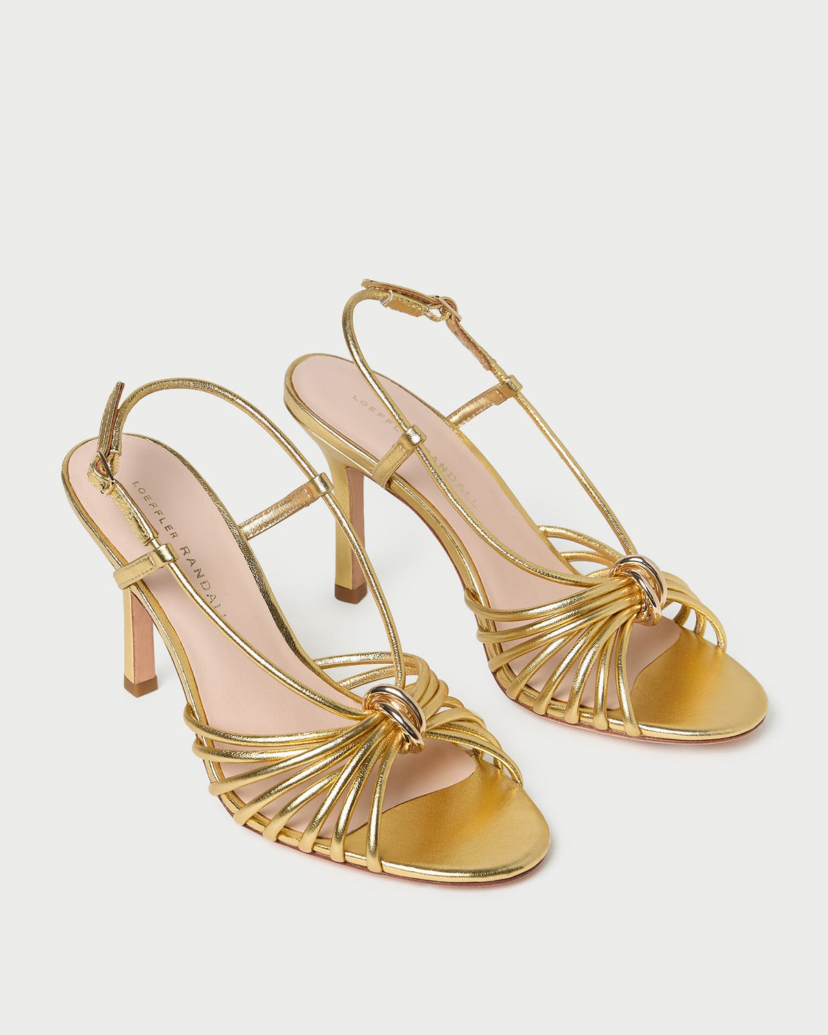 Mareka Gold Leather Heeled Sandal